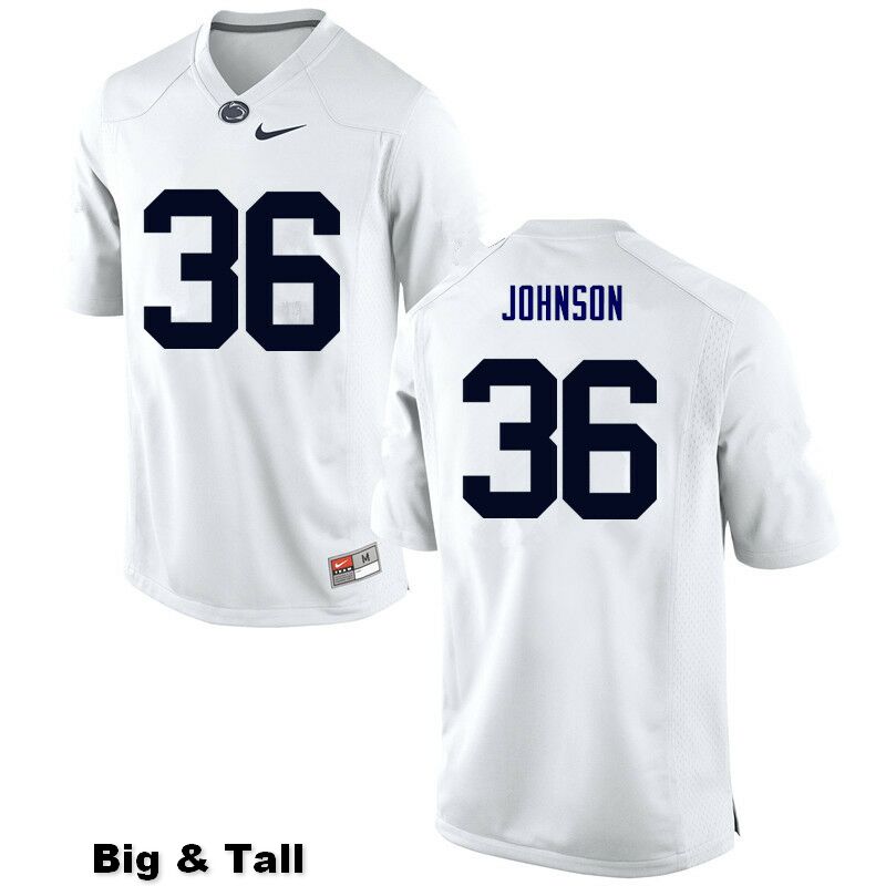 NCAA Nike Men's Penn State Nittany Lions Jan Johnson #36 College Football Authentic Big & Tall White Stitched Jersey JKU3098KW